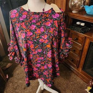NWT Ladies JODIFL Blooming Moments Floral Top Size Large